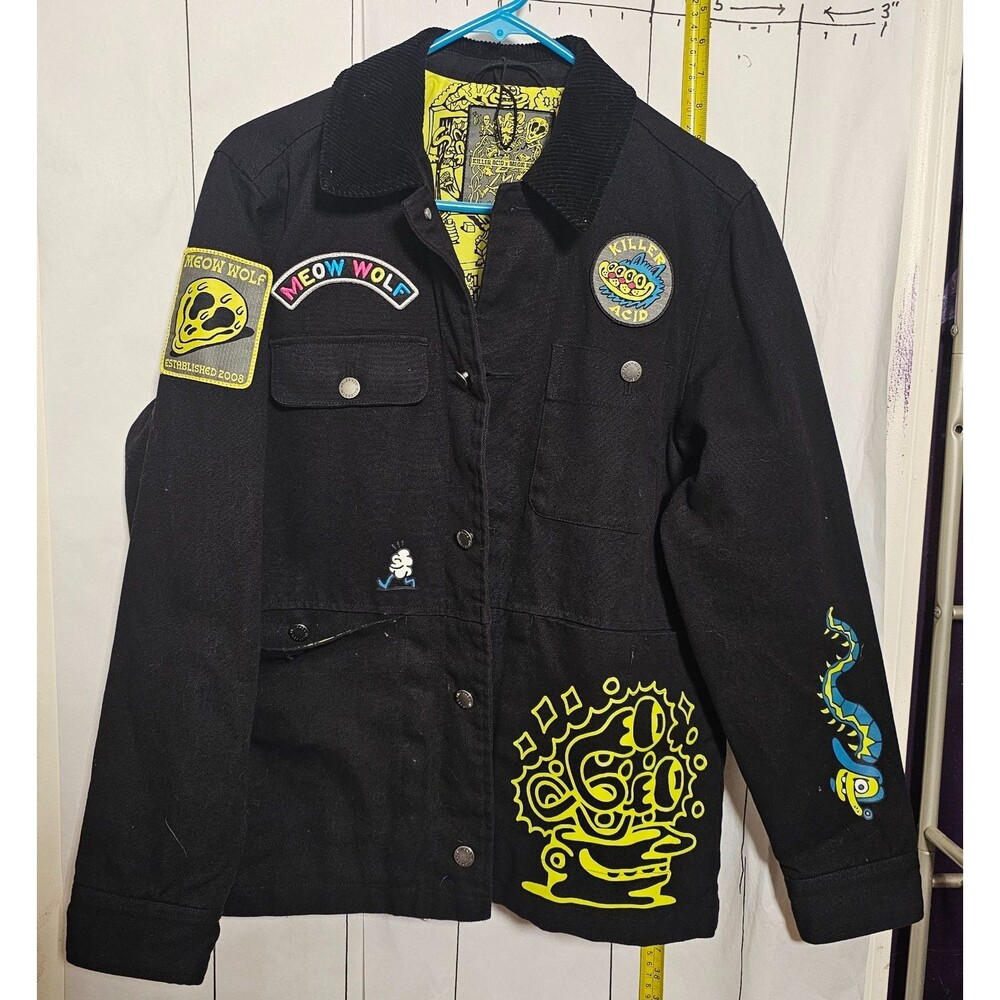 Black Canvas Jacket Killer Acid x Meow Wolf "Mental Exploration" Sz. Small